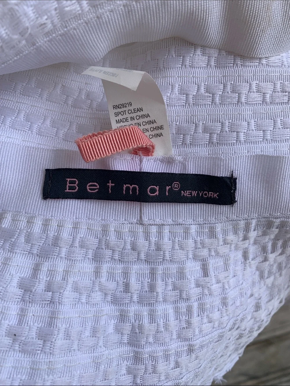 Betmar New York Coconut Ring Safari Beaded White Sun Hat UPF 50+
